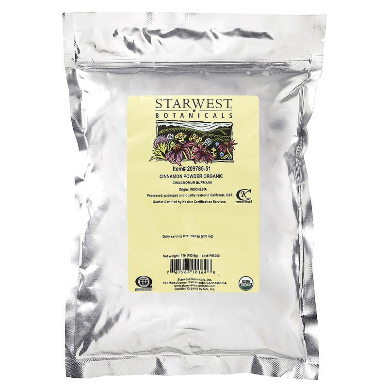 Starwest Botanicals Organic Cinnamon Powder, 1 Lb